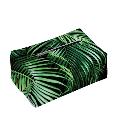 Tropical Palm Leaf Print Rectangle Tissue Box Cover