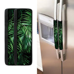 Tropical Palm Leaf Print Refrigerator Handle Covers