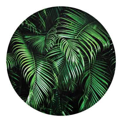 Tropical Palm Leaf Print Round Blanket