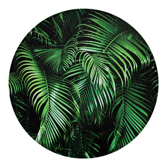 Tropical Palm Leaf Print Round Blanket
