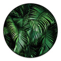 Tropical Palm Leaf Print Round Floor Mat