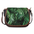 Tropical Palm Leaf Print Saddle Bag