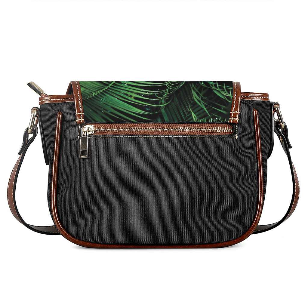 Tropical Palm Leaf Print Saddle Bag