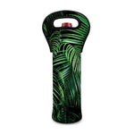 Tropical Palm Leaf Print Single Neoprene Wine Tote