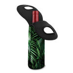 Tropical Palm Leaf Print Single Neoprene Wine Tote