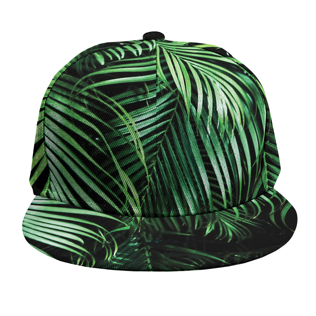 Tropical Palm Leaf Print Snapback Cap