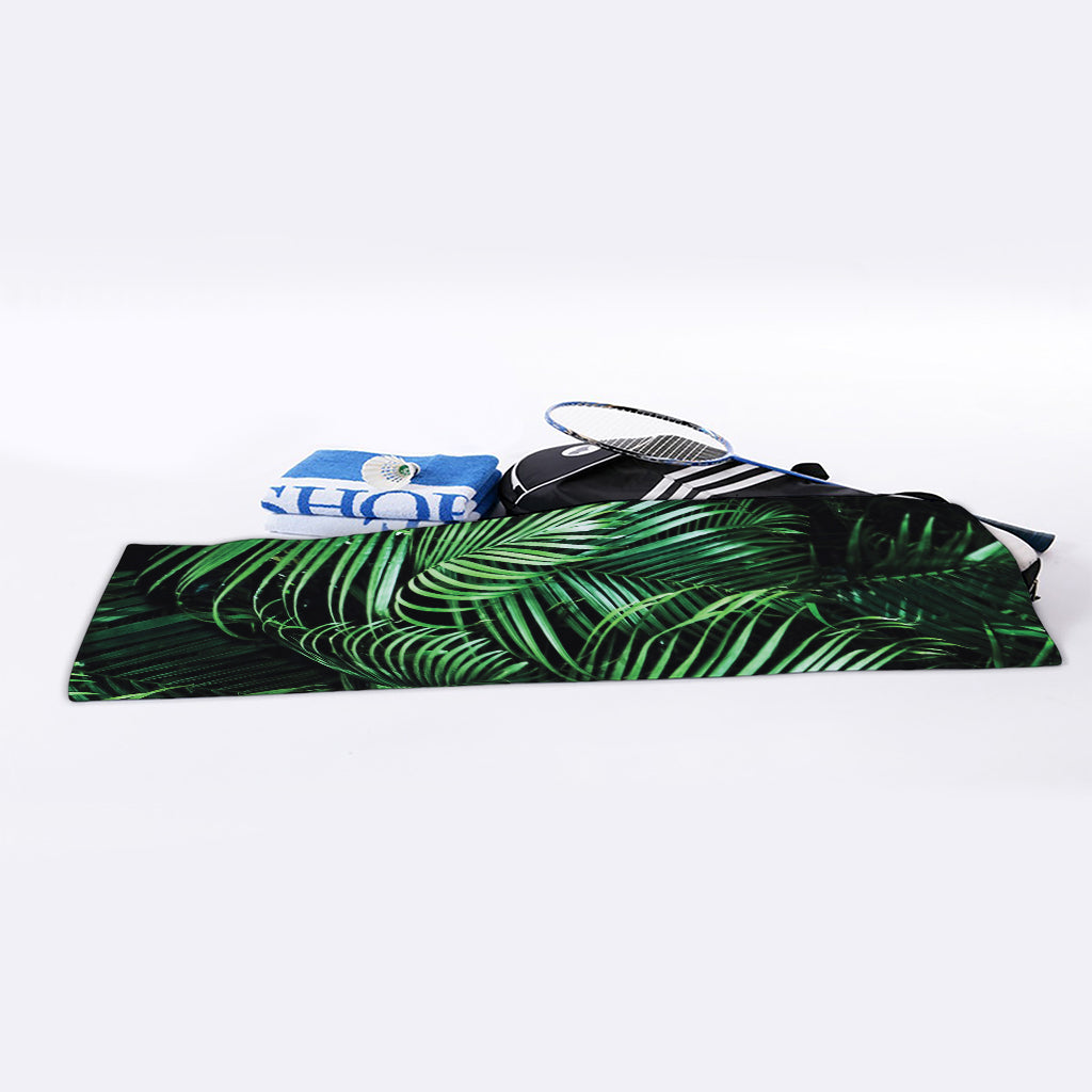 Tropical Palm Leaf Print Sports Towel