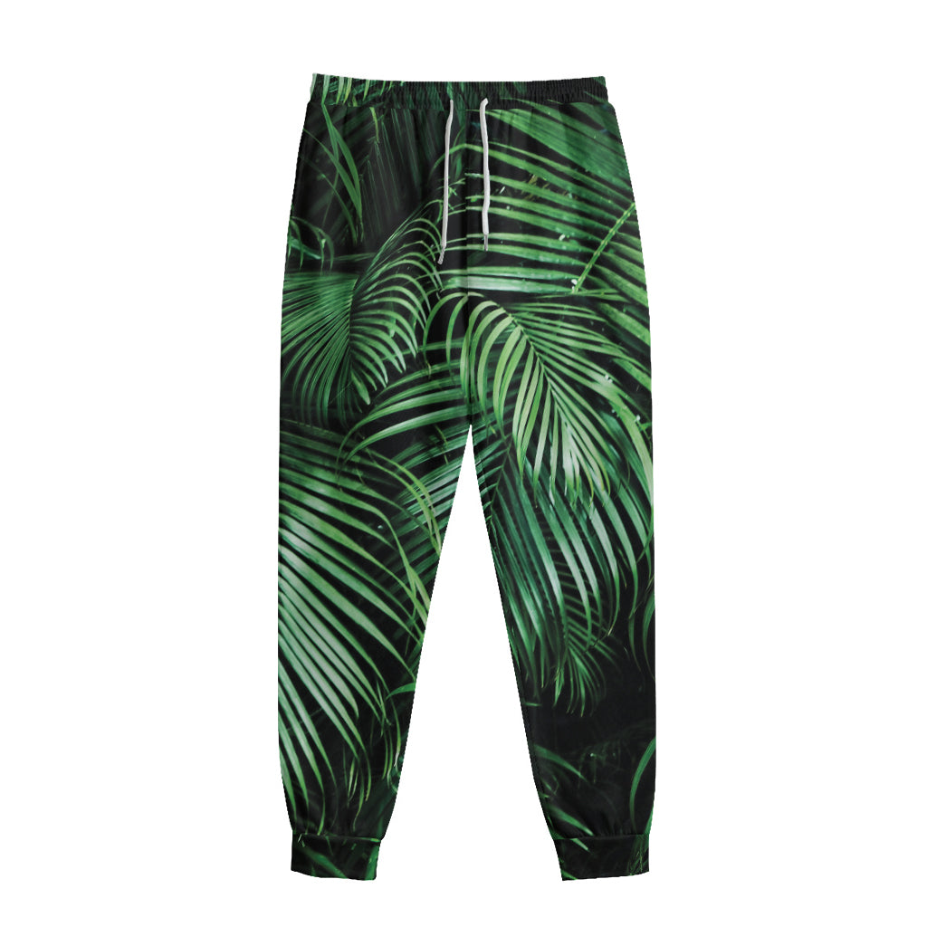 Tropical Palm Leaf Print Sweatpants