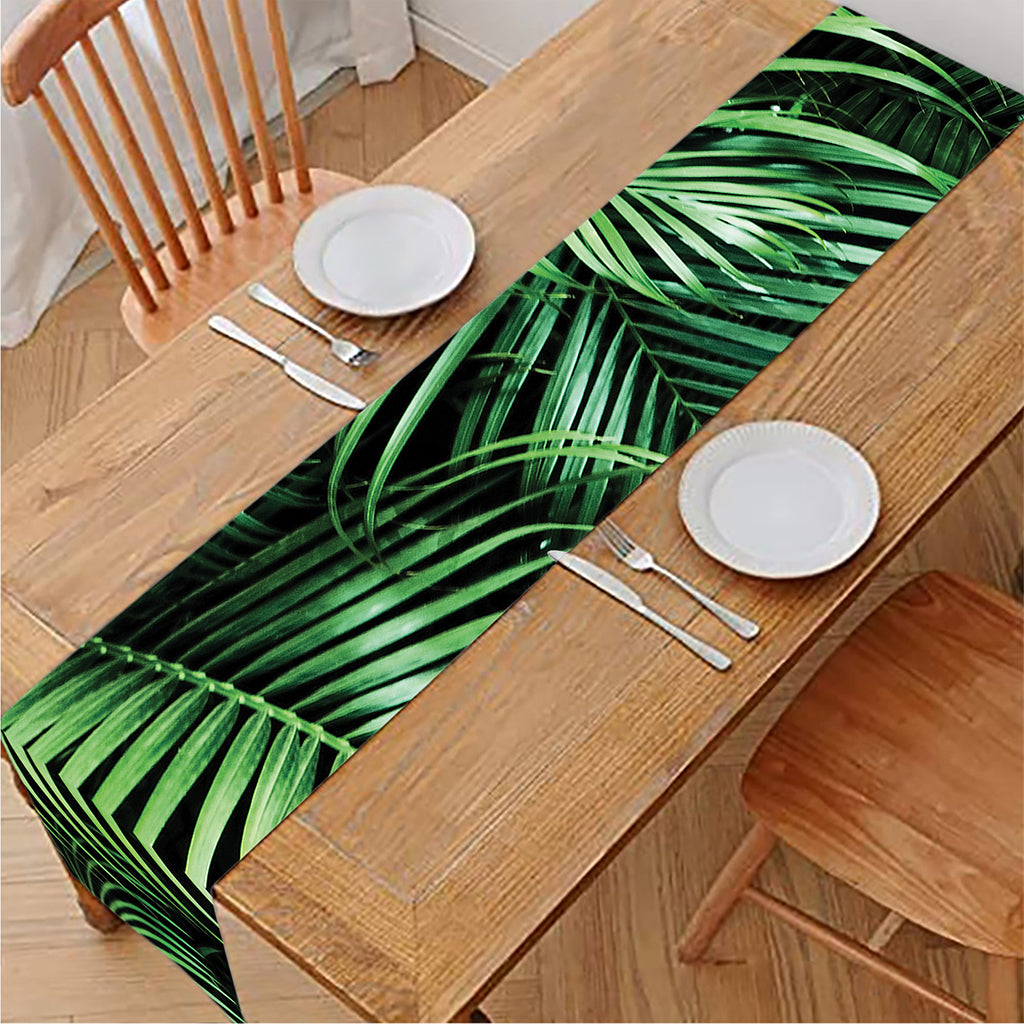 Tropical Palm Leaf Print Table Runner