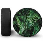 Tropical Palm Leaf Print Tire Cover