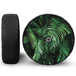 Tropical Palm Leaf Print Tire Cover With Camera Hole