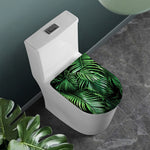 Tropical Palm Leaf Print Toilet Lid Cover