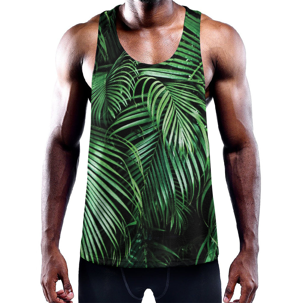 Tropical Palm Leaf Print Training Tank Top