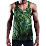 Tropical Palm Leaf Print Training Tank Top
