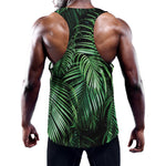 Tropical Palm Leaf Print Training Tank Top