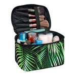 Tropical Palm Leaf Print Travel Makeup Bag