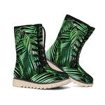 Tropical Palm Leaf Print Winter Boots