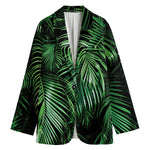 Tropical Palm Leaf Print Women's Blazer