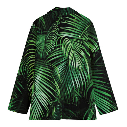 Tropical Palm Leaf Print Women's Blazer