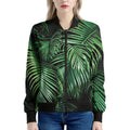 Tropical Palm Leaf Print Women's Bomber Jacket