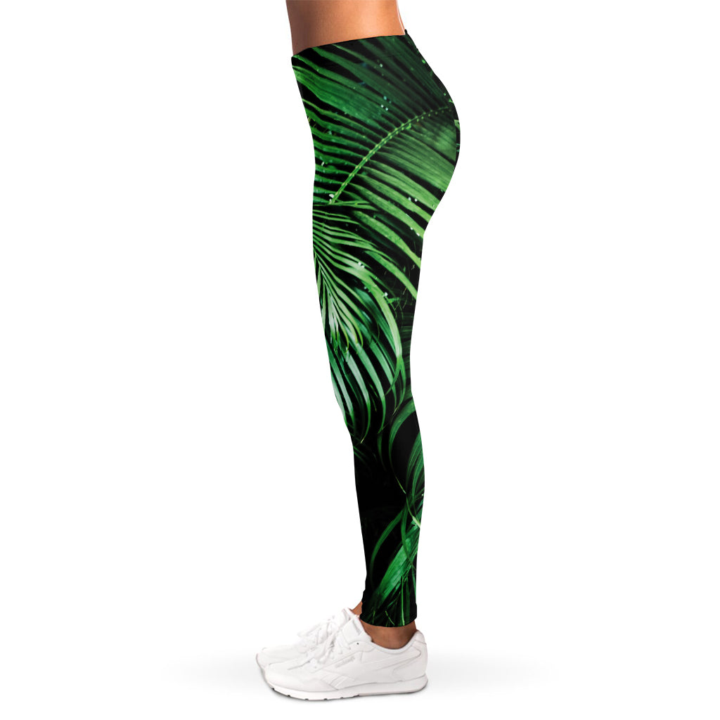 Tropical Palm Leaf Print Women's Leggings