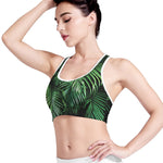 Tropical Palm Leaf Print Women's Sports Bra