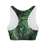 Tropical Palm Leaf Print Women's Sports Bra