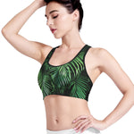 Tropical Palm Leaf Print Women's Sports Bra