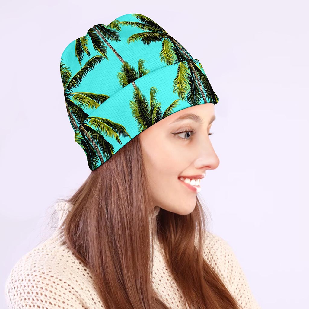 Tropical Palm Tree Pattern Print Beanie