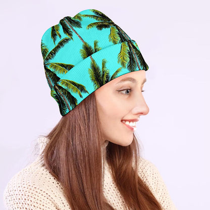 Tropical Palm Tree Pattern Print Beanie