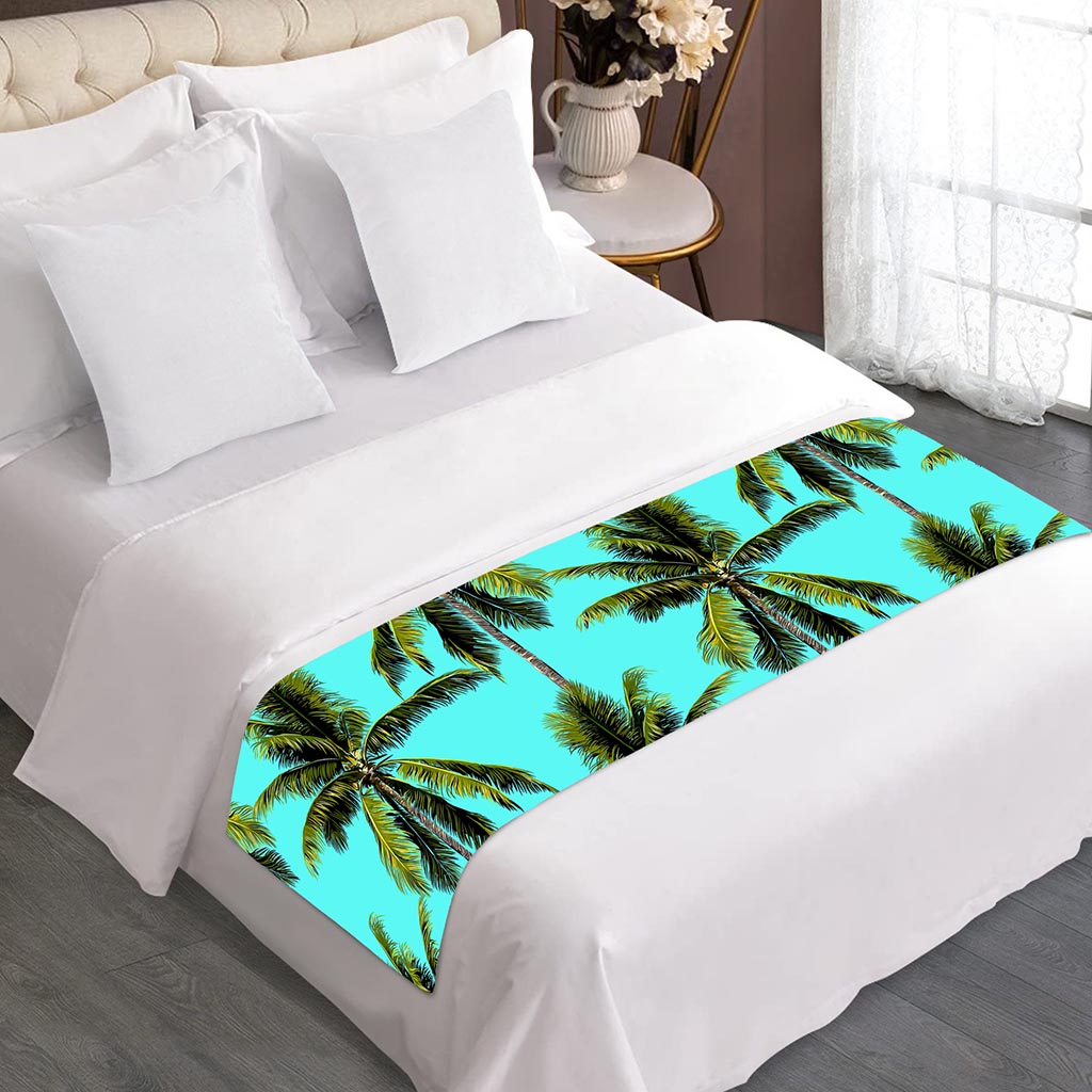 Tropical Palm Tree Pattern Print Bed Runner