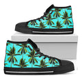 Tropical Palm Tree Pattern Print Black High Top Sneakers