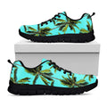 Tropical Palm Tree Pattern Print Black Running Shoes