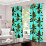 Tropical Palm Tree Pattern Print Blackout Grommet Curtains