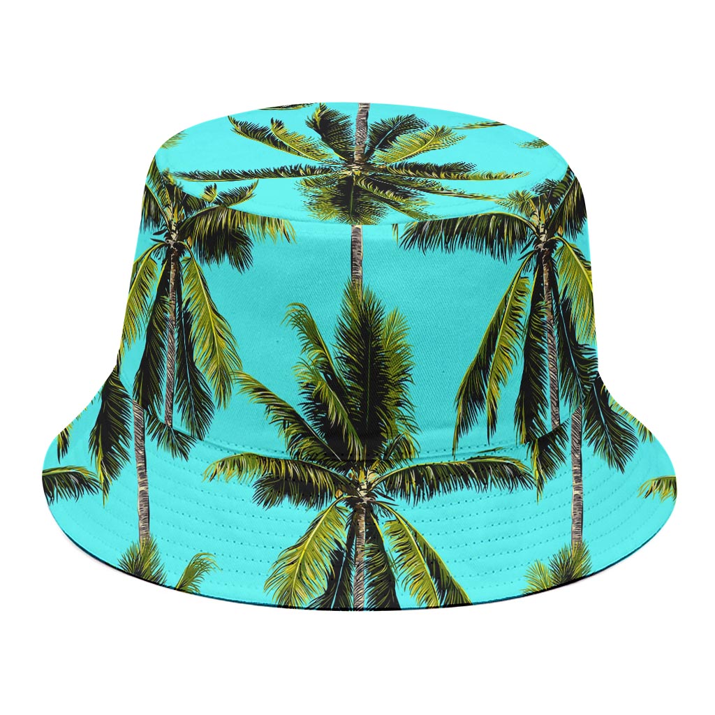 Tropical Palm Tree Pattern Print Bucket Hat