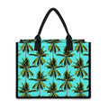 Tropical Palm Tree Pattern Print Canvas Tote Bag