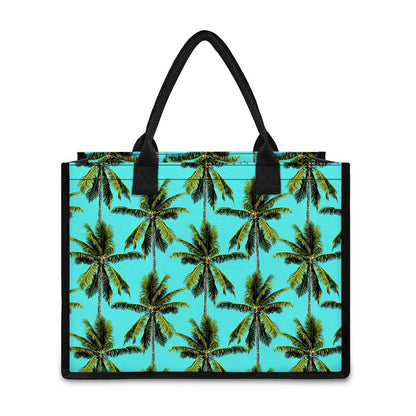 Tropical Palm Tree Pattern Print Canvas Tote Bag