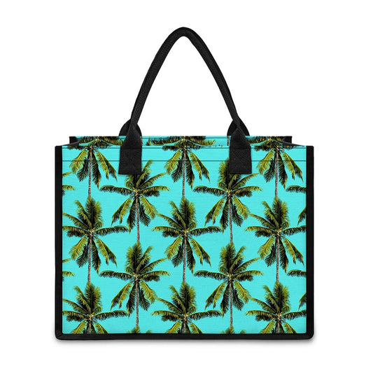 Tropical Palm Tree Pattern Print Canvas Tote Bag