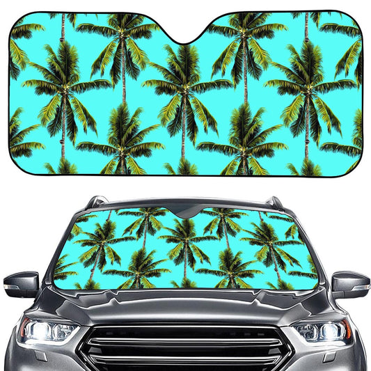 Tropical Palm Tree Pattern Print Car Windshield Sun Shade