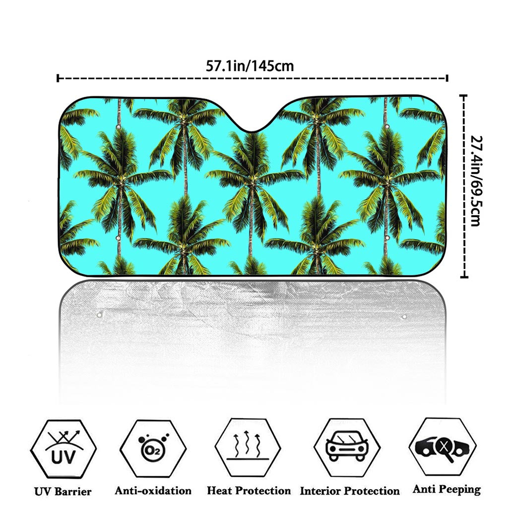 Tropical Palm Tree Pattern Print Car Windshield Sun Shade