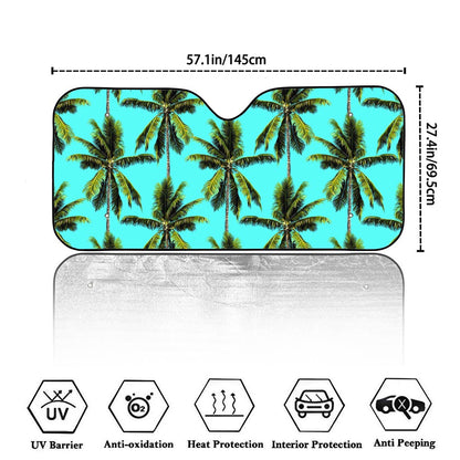 Tropical Palm Tree Pattern Print Car Windshield Sun Shade