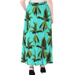 Tropical Palm Tree Pattern Print Chiffon Maxi Skirt