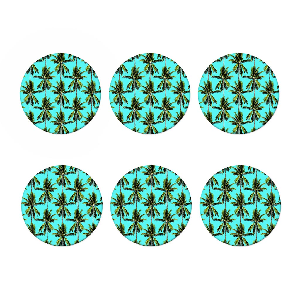 Tropical Palm Tree Pattern Print Coaster Set