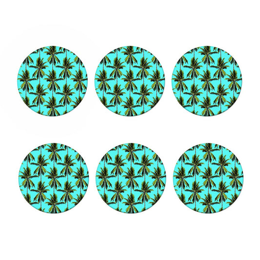 Tropical Palm Tree Pattern Print Coaster Set