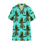 Tropical Palm Tree Pattern Print Cotton Hawaiian Shirt