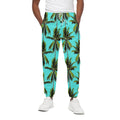 Tropical Palm Tree Pattern Print Cotton Sweatpants