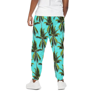 Tropical Palm Tree Pattern Print Cotton Pants