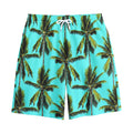 Tropical Palm Tree Pattern Print Cotton Shorts