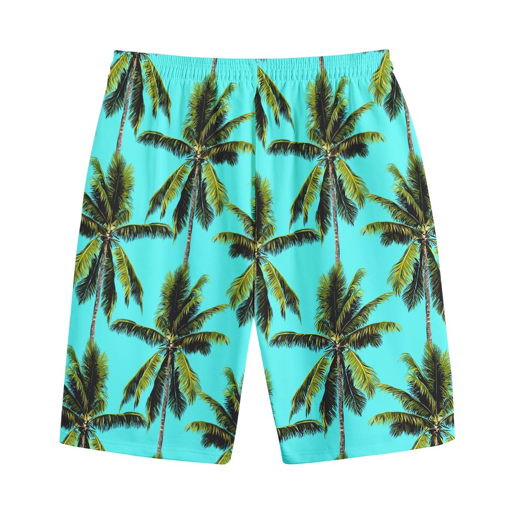 Tropical Palm Tree Pattern Print Cotton Shorts