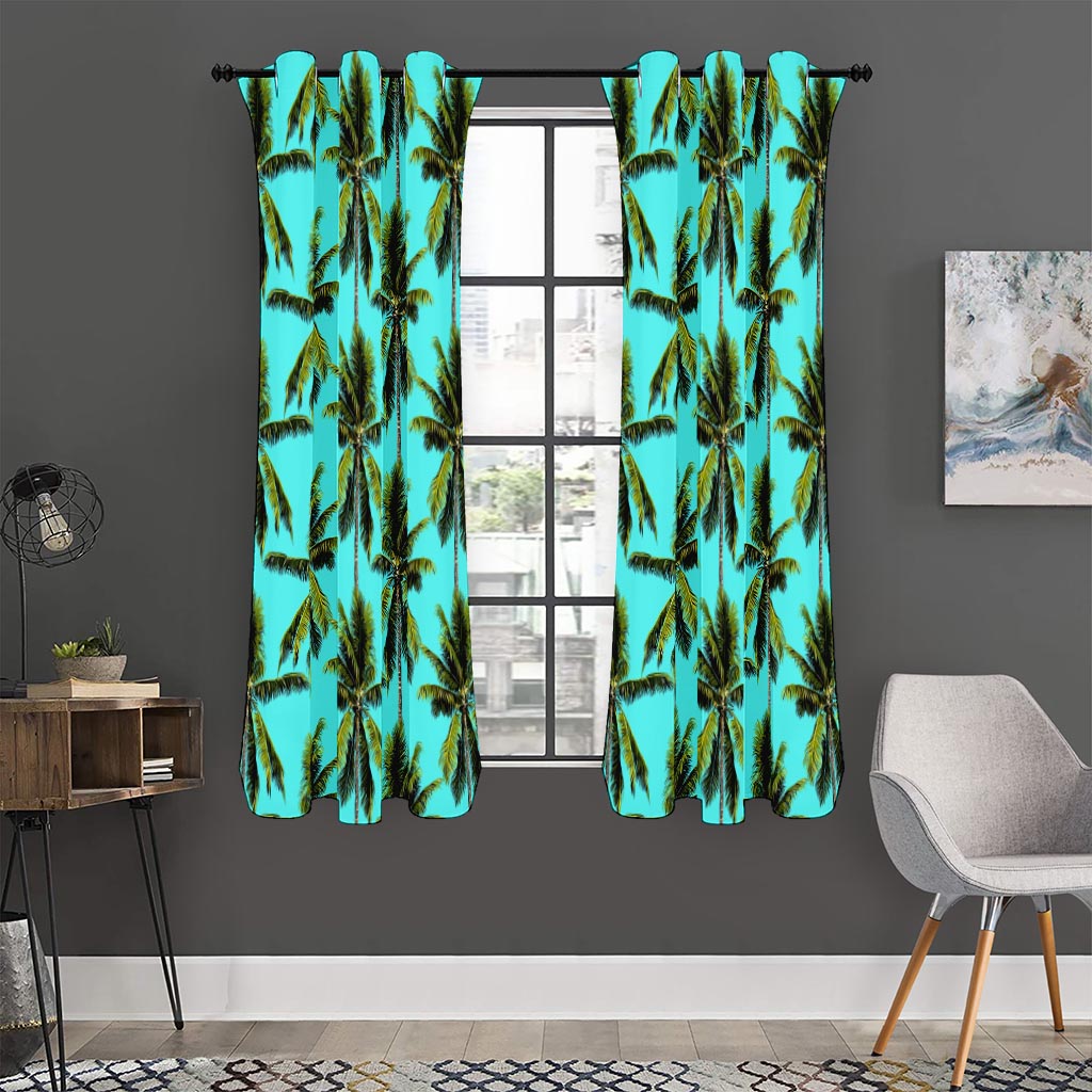 Tropical Palm Tree Pattern Print Curtain